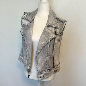 Paige Denim Distressed White Washed Vest Size Small